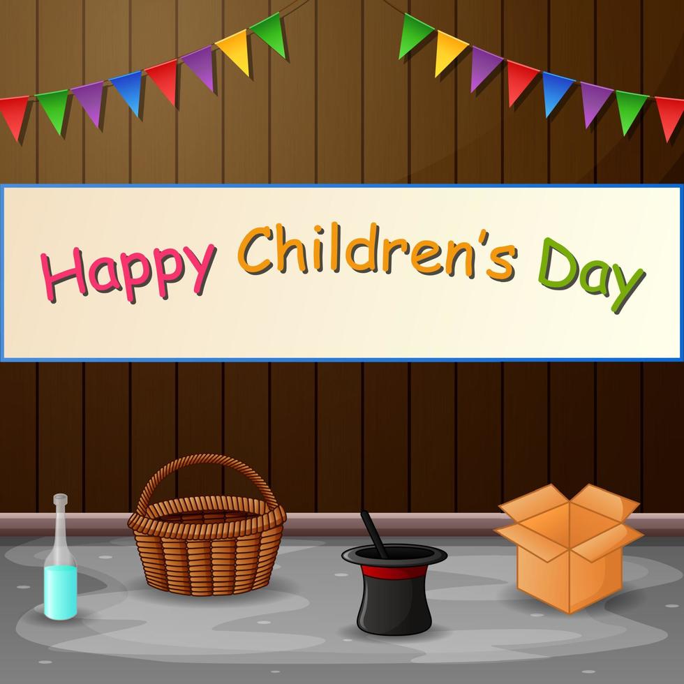 illustrazione del manifesto del fondo del giorno dei bambini felici vettore