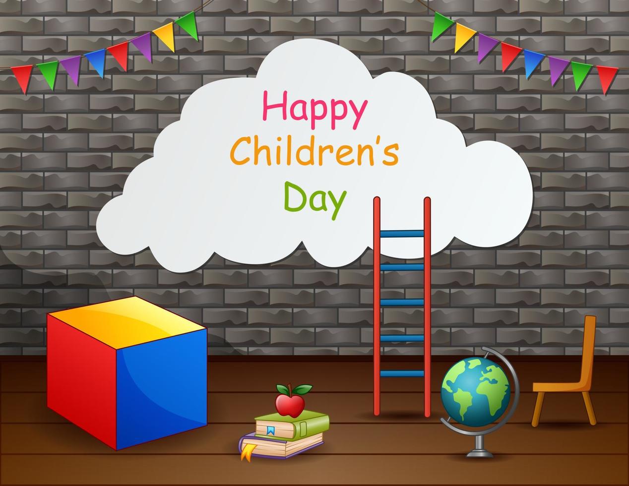 illustrazione del fondo del modello di giorno dei bambini felici vettore