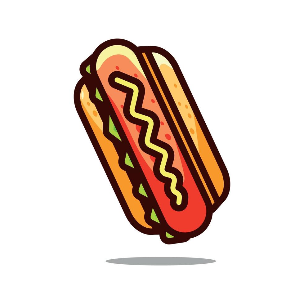 cartone animato vettoriale carino hot dog
