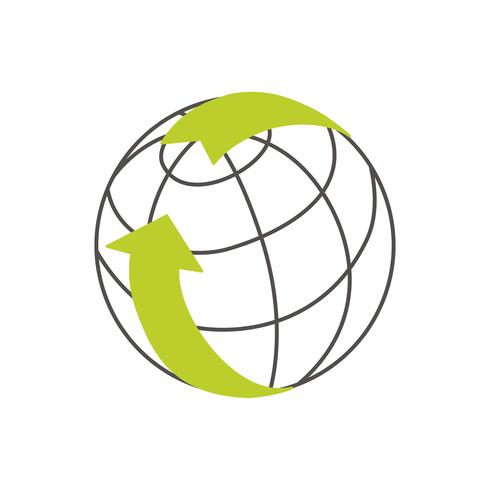 Logo mondiale del riciclaggio. vettore