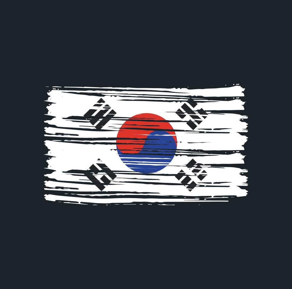 pennellate della bandiera della corea del sud bandiera nazionale vettore