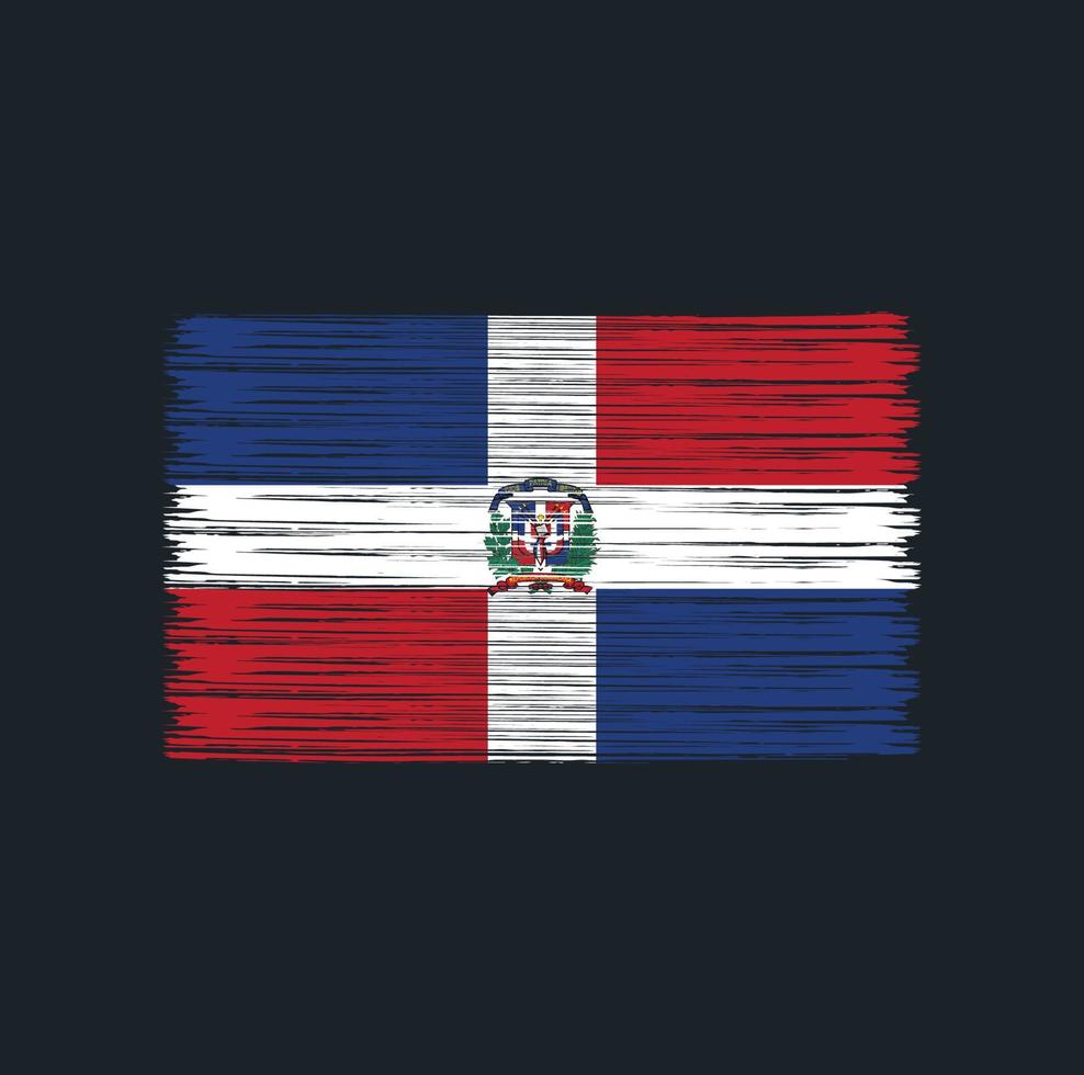 pennello bandiera repubblica dominicana. bandiera nazionale vettore