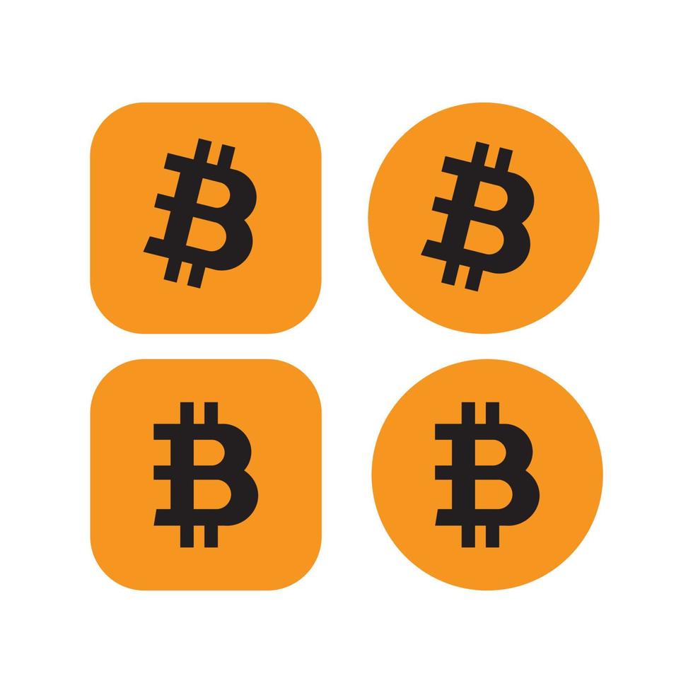 criptovaluta bitcoin logo nero arancione vettore