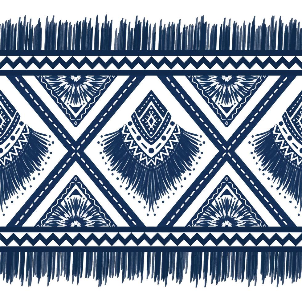 diamante blu indaco blu scuro su sfondo bianco. disegno geometrico etnico orientale modello tradizionale per, moquette, carta da parati, abbigliamento, avvolgimento, batik, tessuto, stile ricamo illustrazione vettore