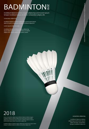 Illustrazione di vettore del manifesto di campionato di badminton