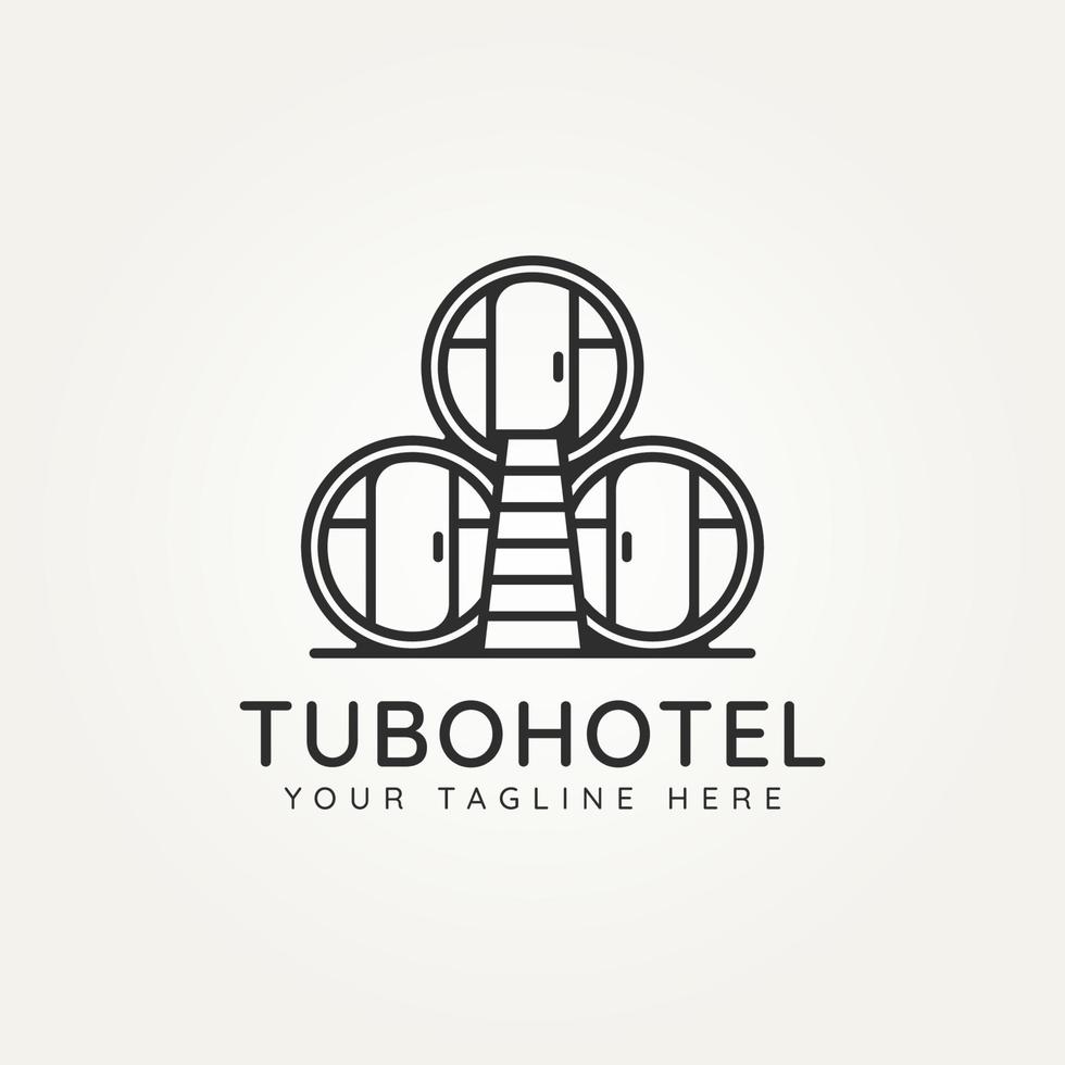 design messicano del logo della linea minimalista del tubohotel vettore