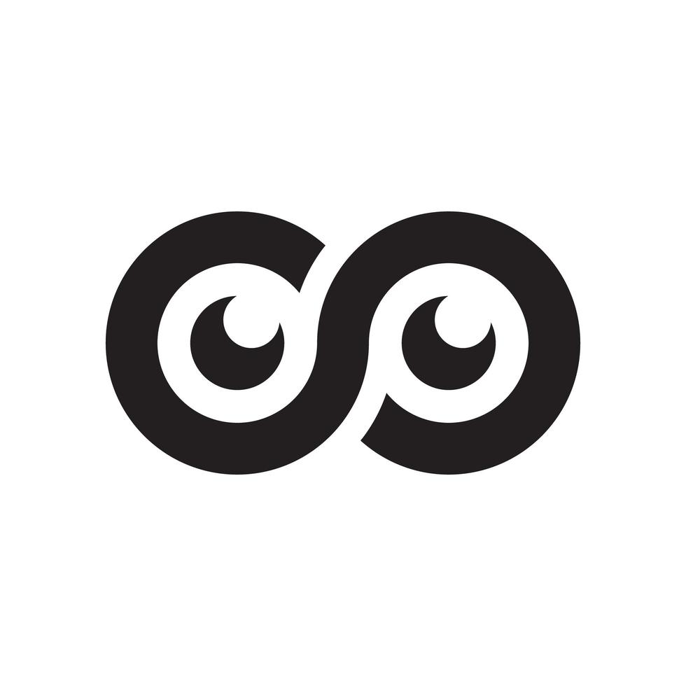 design del logo dell'occhio infinito vettore