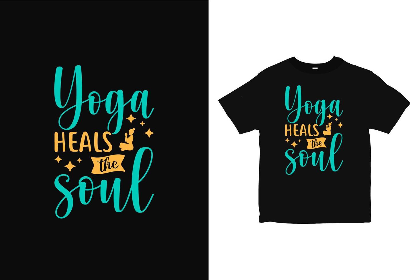 disegno di t-shirt tipografia di guarigione yoga, vettore di design di abbigliamento di marca yoga