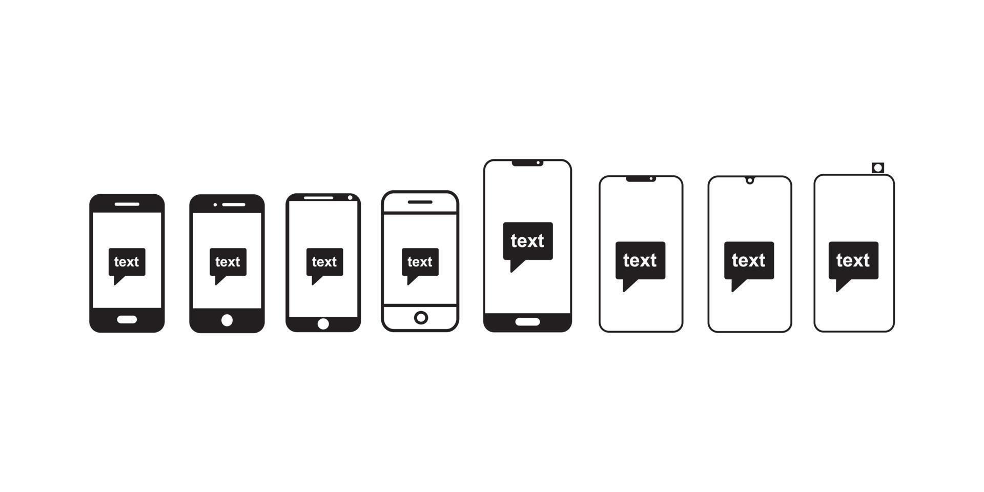 disegno dell'icona della raccolta dei messaggi del telefono di vettore. telefono messaggio icona piatto design in stile moderno isolato su sfondo bianco. vettore