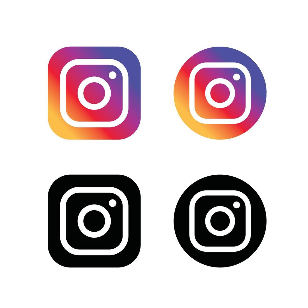 set di pulsanti logo instagram vettore