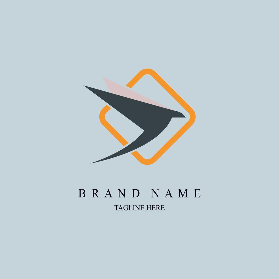 disegno del modello di logo moderno uccello volante per marchio o azienda e altro vettore