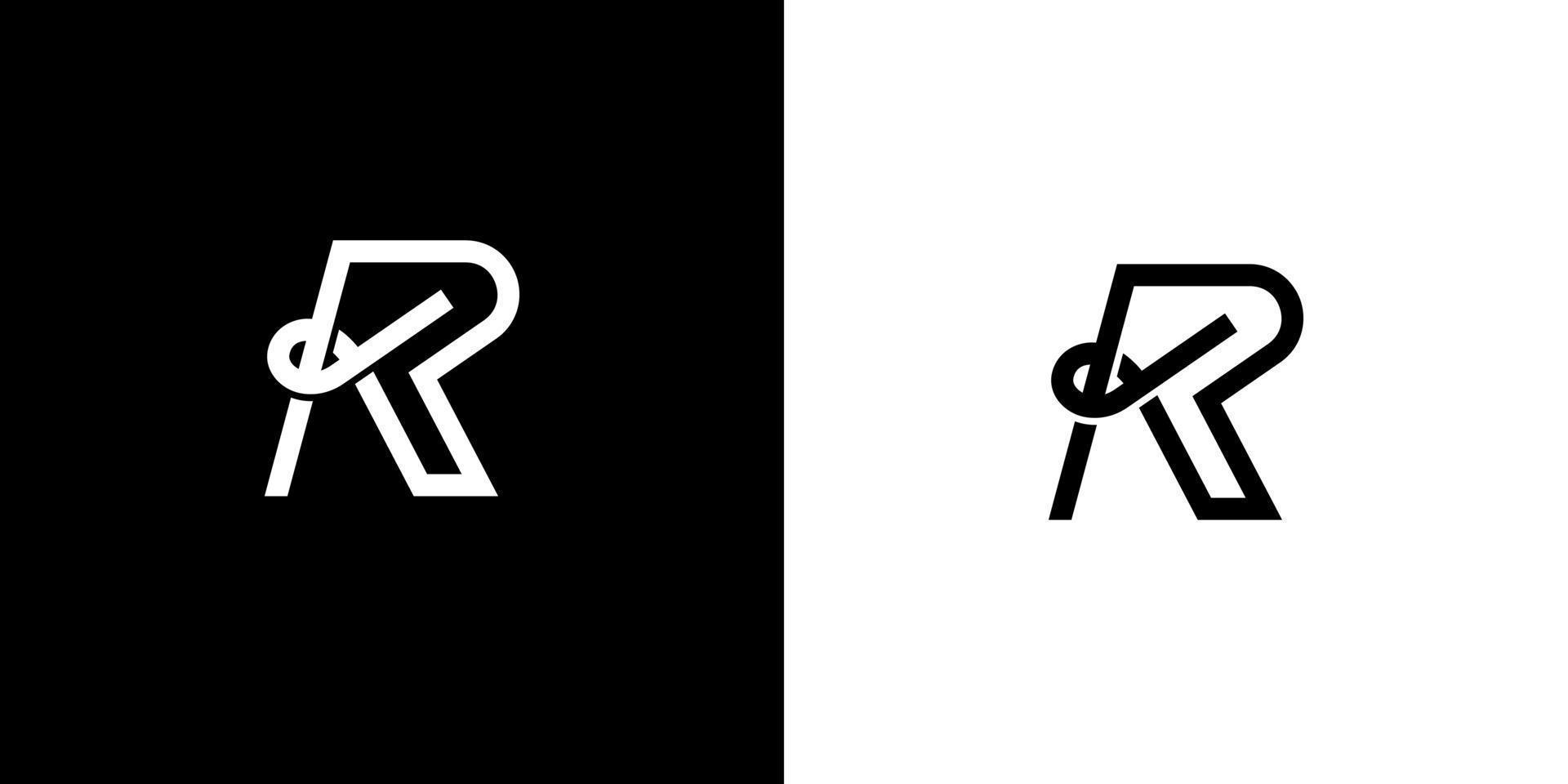elegante lettera kr monogramma logo design vettoriale