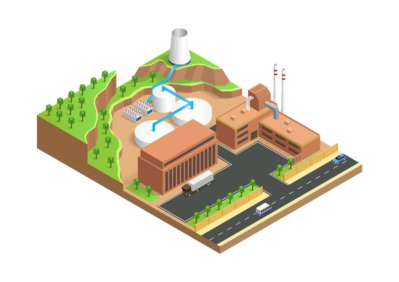 costruzione di una centrale elettrica a energia geotermica vettore