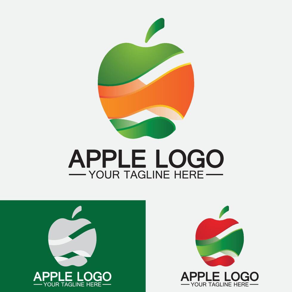 logo della mela. frutta cibo sano design.apple logo design ispirazione modello vettoriale