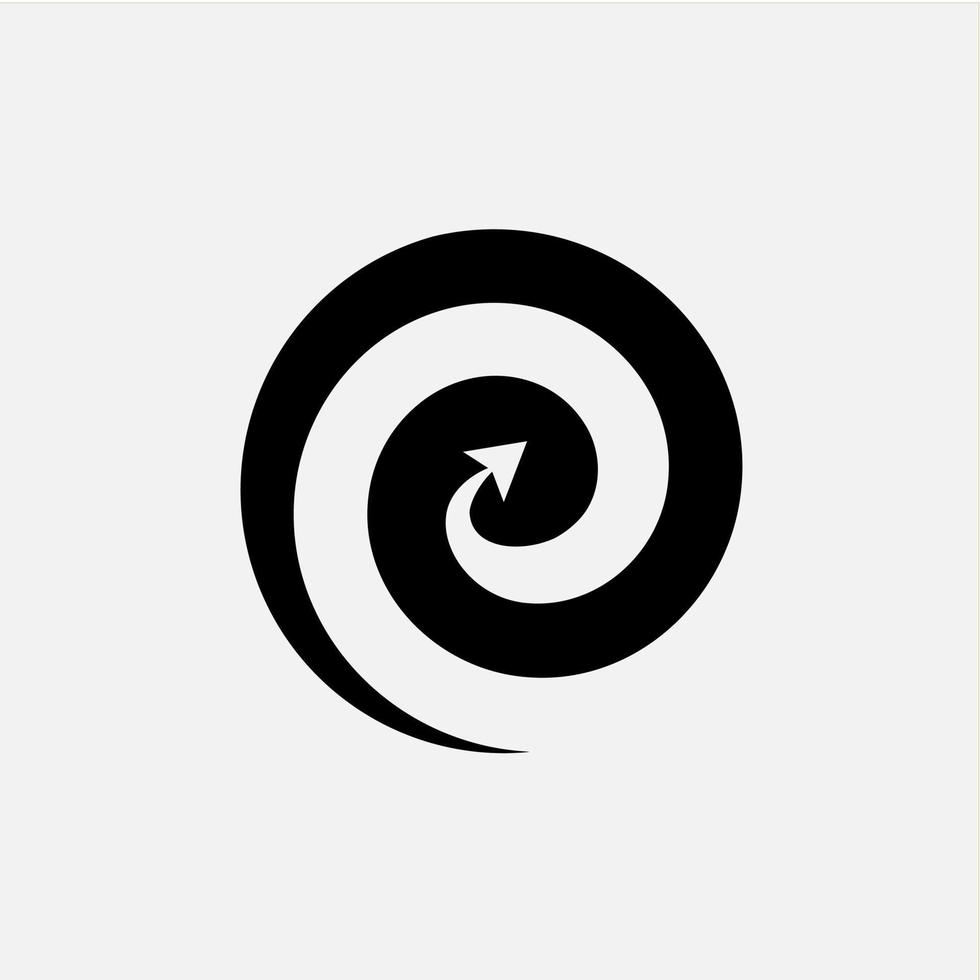 modello di disegno vettoriale con logo icona a spirale e freccia