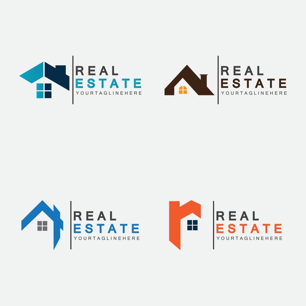 modello di logo aziendale immobiliare, edificio, sviluppo immobiliare e vettore logo di costruzione