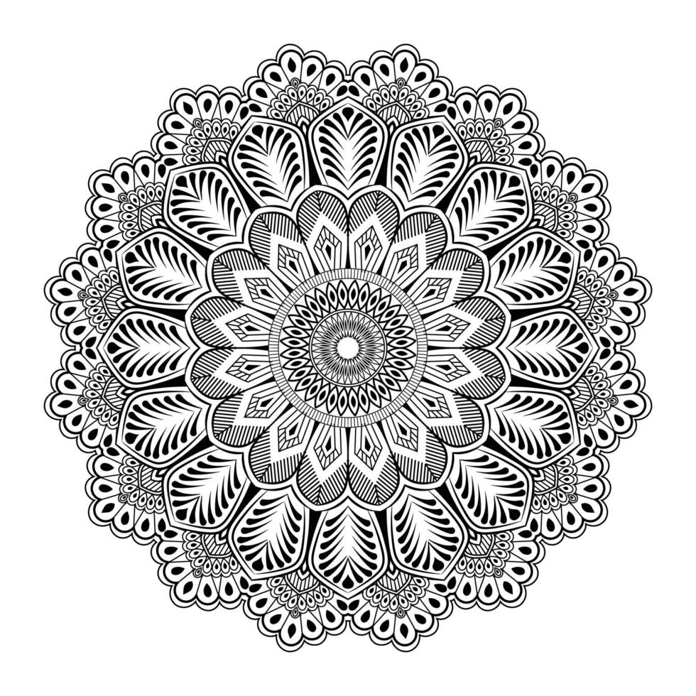 arrotondato ornamentale mandala decorativo arte vettoriale per la pagina del libro da colorare per adulti e bambini vol-12