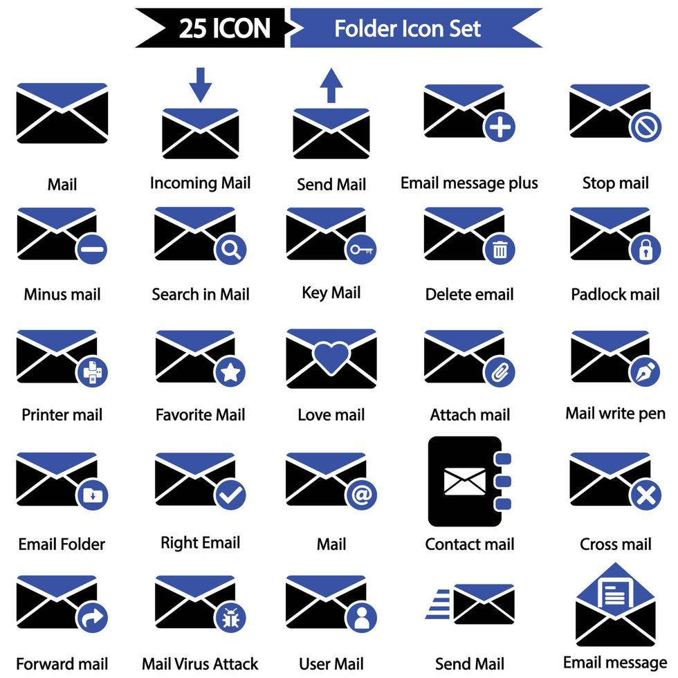 set di icone di posta vettore