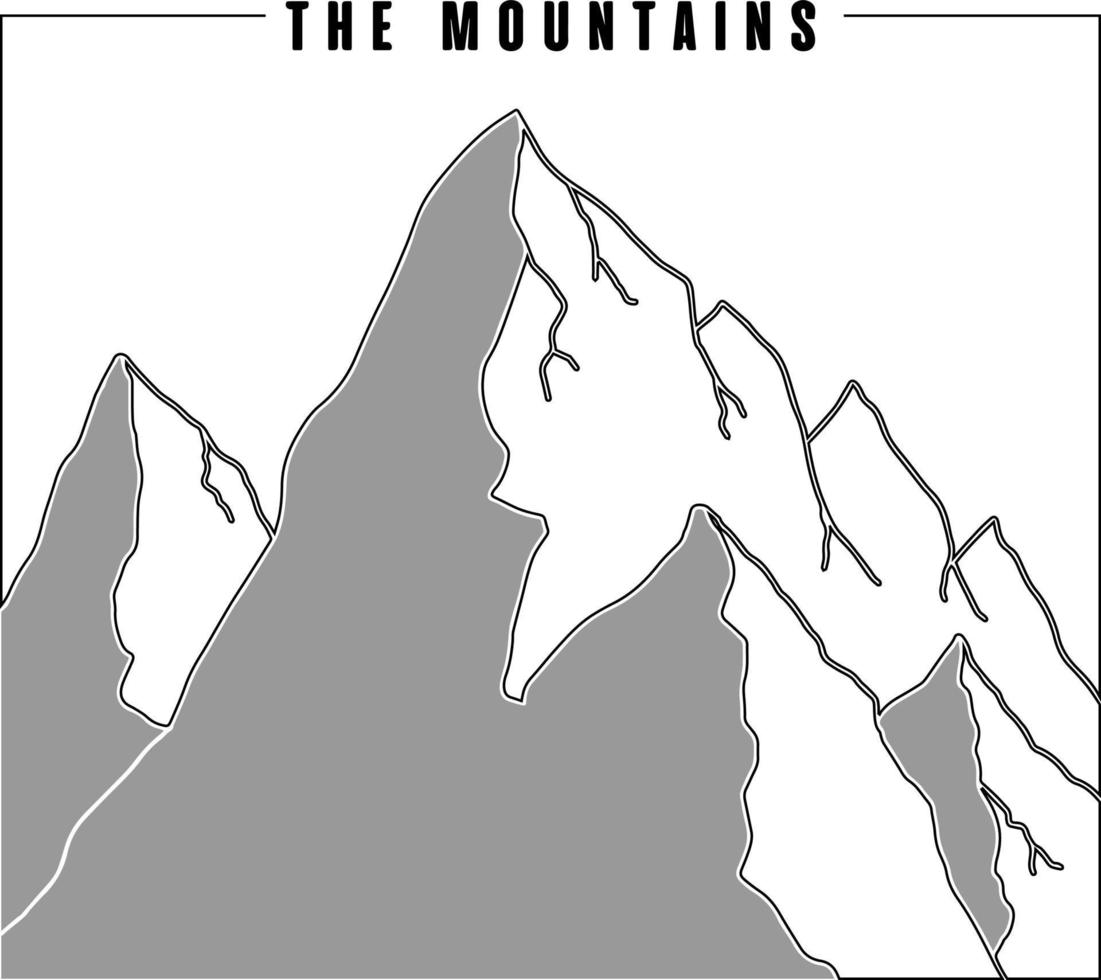 modello di montagna vettoriale. sfondo paesaggio naturale della catena montuosa vettore