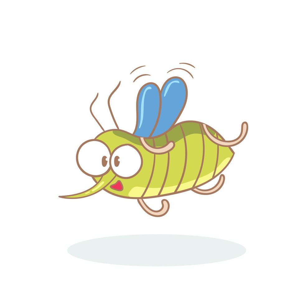 personaggio allegro dei cartoni animati di una zanzara vettore