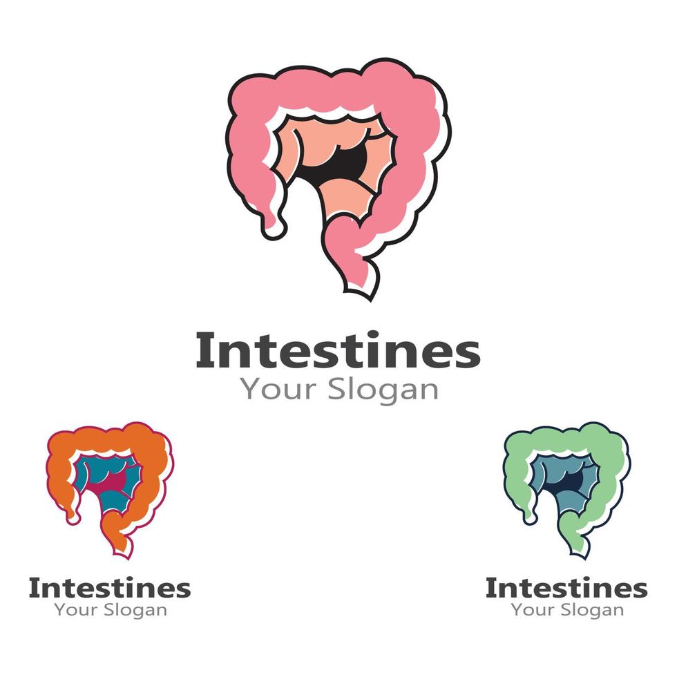 illustrazione del modello di progettazione del logo di vettore dell'icona dell'intestino