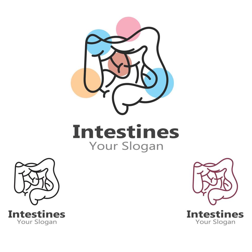 illustrazione del modello di progettazione del logo di vettore dell'icona dell'intestino