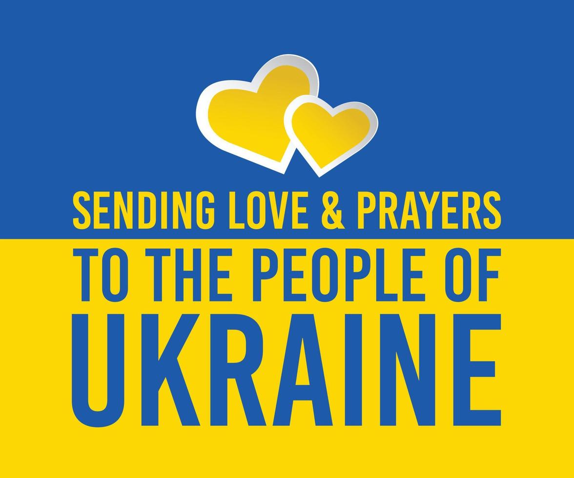 inviando amore e preghiere al popolo ucraino vettore
