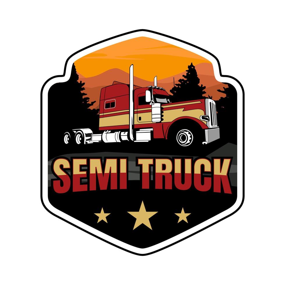 vettore di progettazione del logo del camion semi