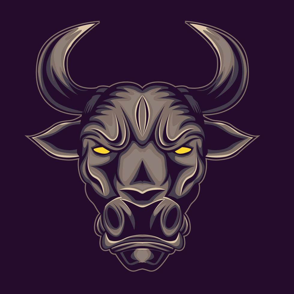 mascotte testa di toro. logo di bufalo. vettore