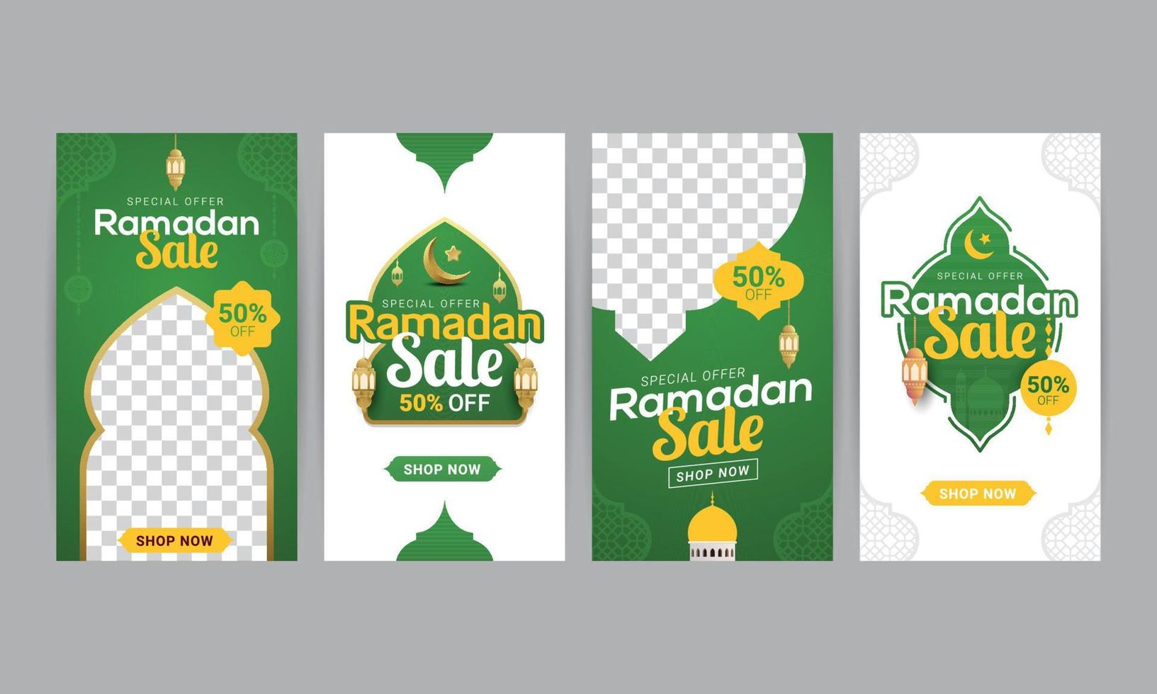 ramadan vendita social media storie banner sconto modello design vettore