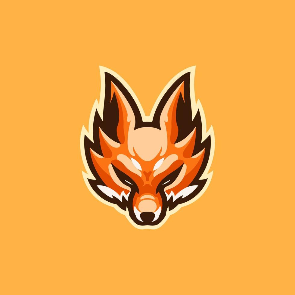 cool fox con occhi acuti logo mascotte design vettore