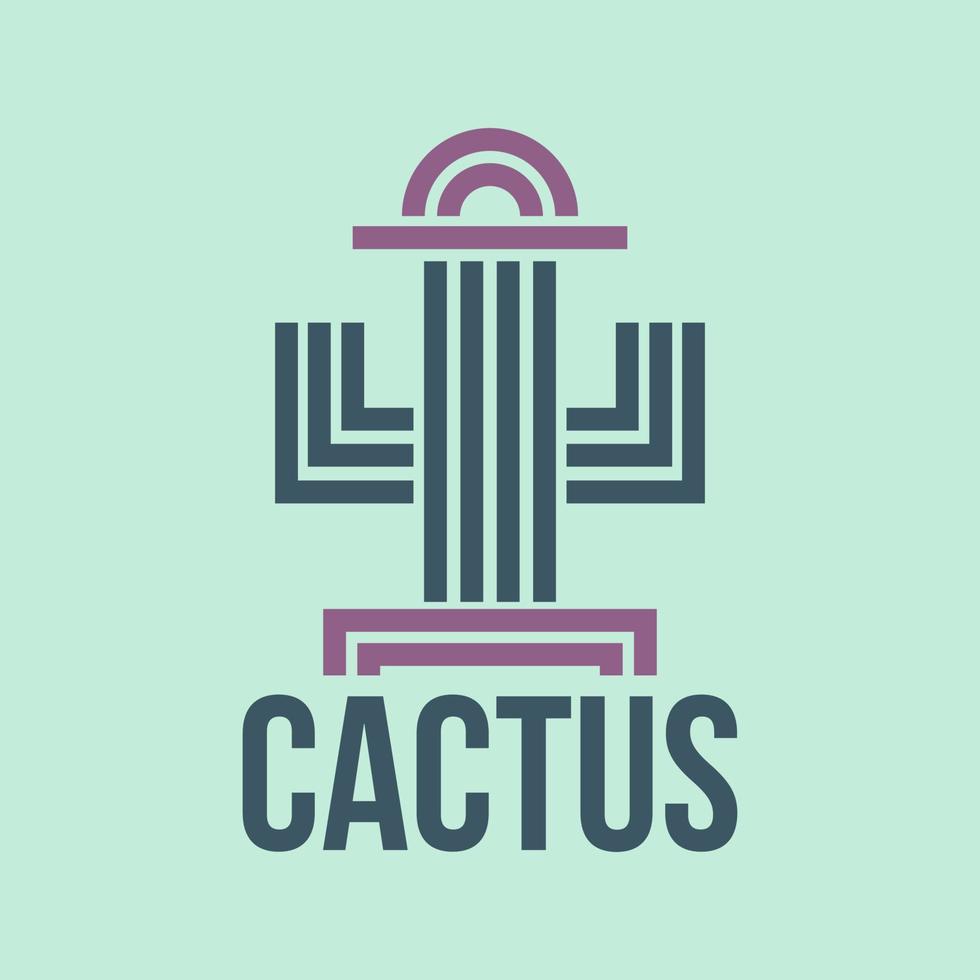 vettore del modello di logo della pianta del cactus