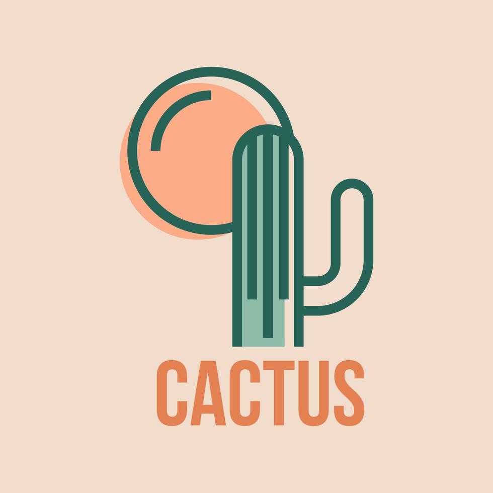 vettore del modello di logo della pianta del cactus