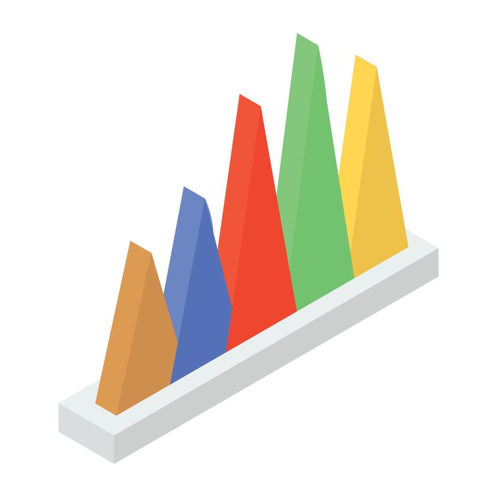 un'icona isometrica del grafico della montagna vettore