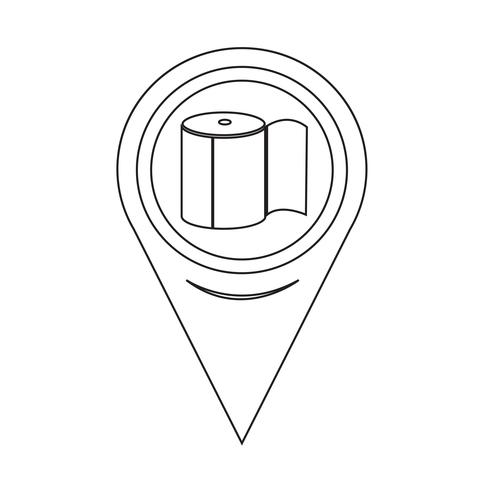 Icona di carta igienica puntatore mappa vettore