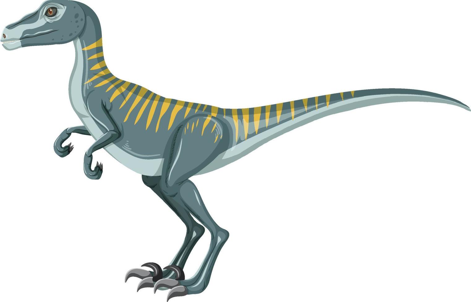dinosauro velociraptor su sfondo bianco vettore