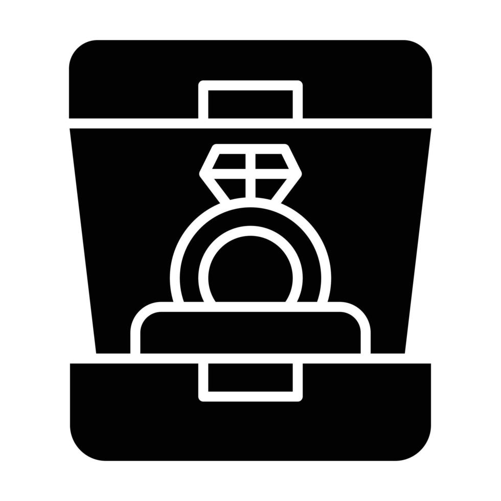 icona del glifo con fede nuziale vettore