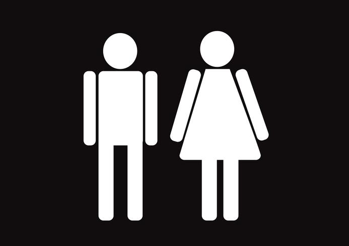 Pittogramma uomo donna segno icone, segno toilette o icona bagno vettore
