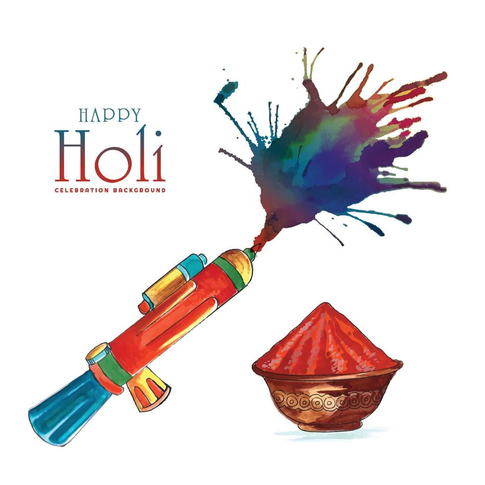 festival tradizionale indiano di holi della priorità bassa della carta di colori vettore