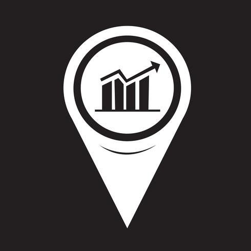 Icona del grafico del puntatore della mappa vettore