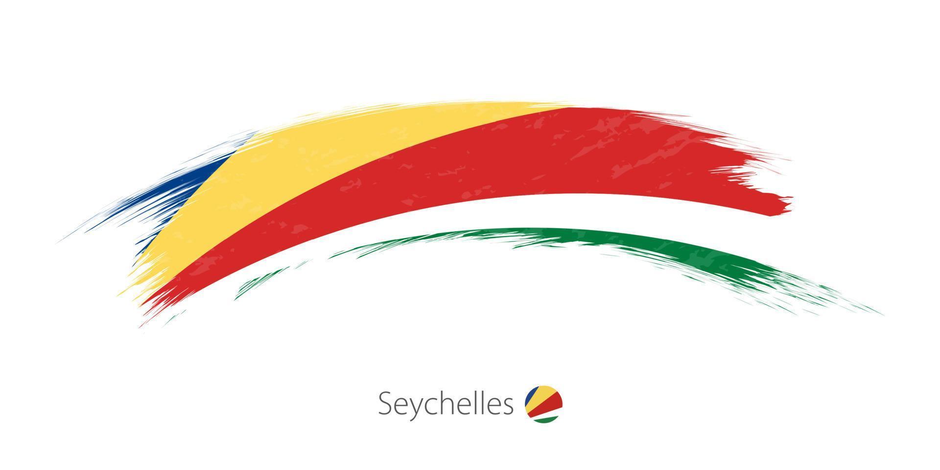 bandiera delle seychelles in pennellata grunge arrotondata. vettore