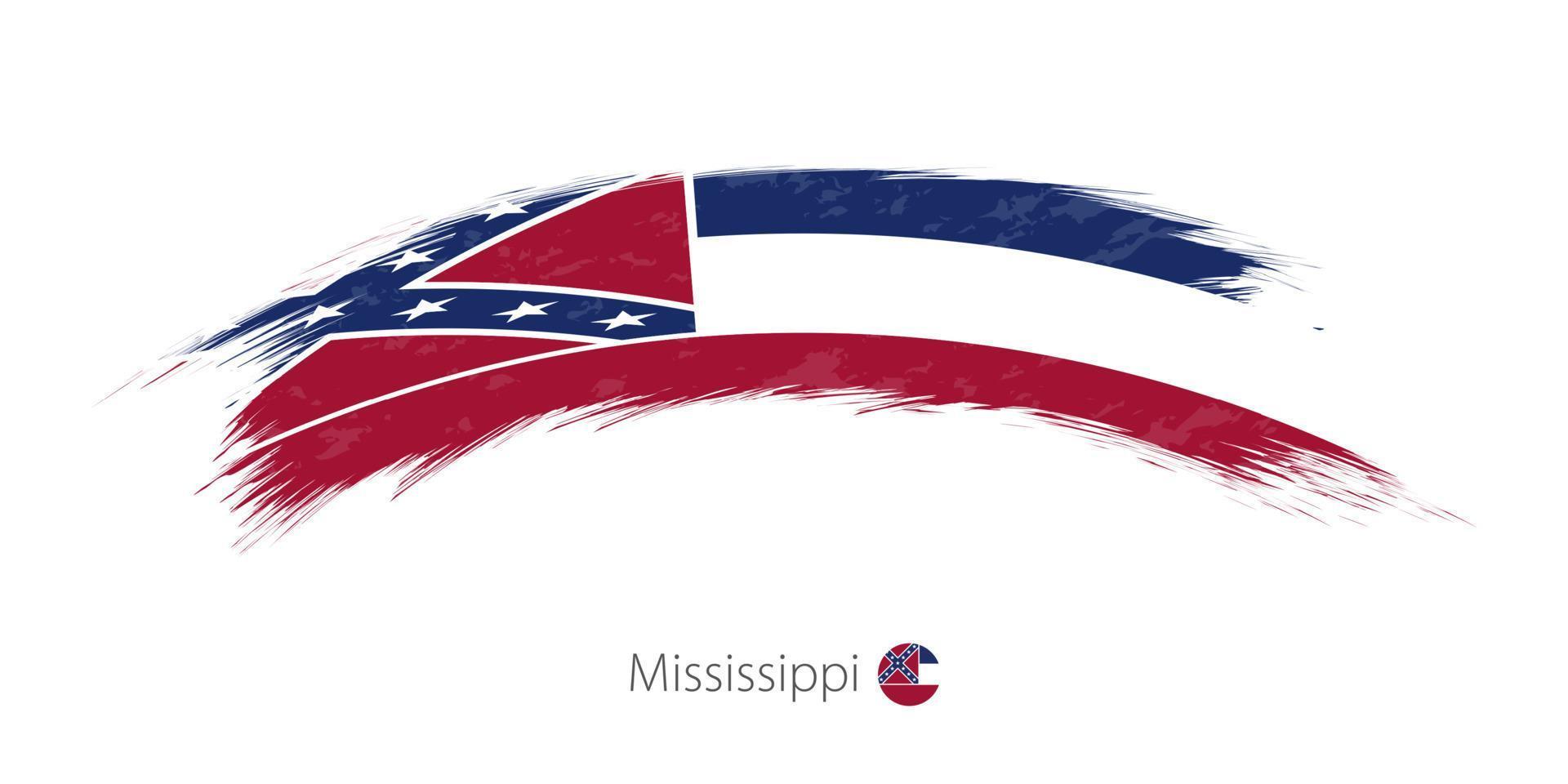 bandiera del mississippi in pennellata arrotondata del grunge. vettore