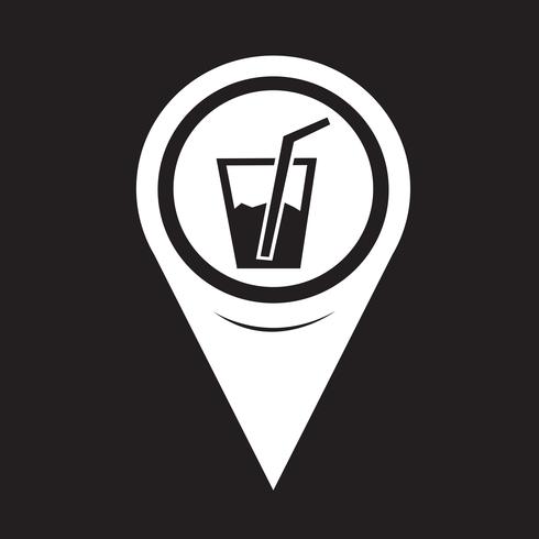 Icona della bevanda del puntatore della mappa vettore