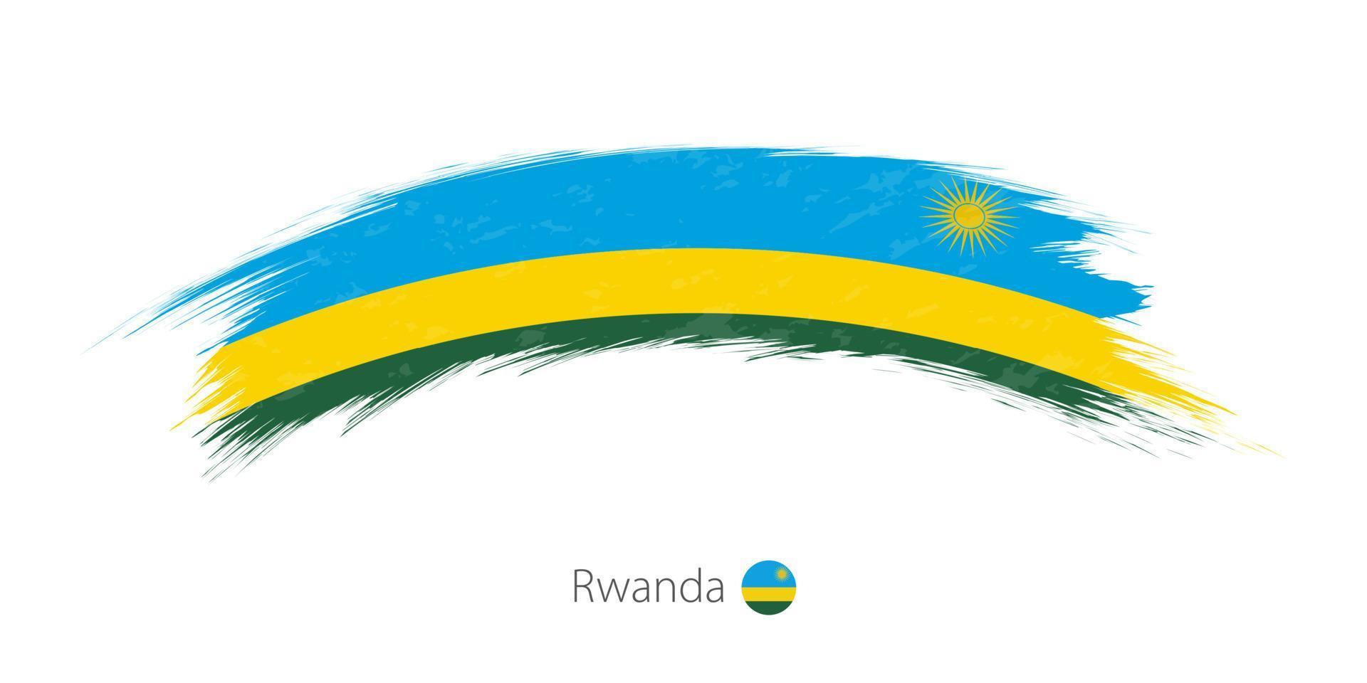 bandiera del ruanda in pennellata arrotondata del grunge. vettore
