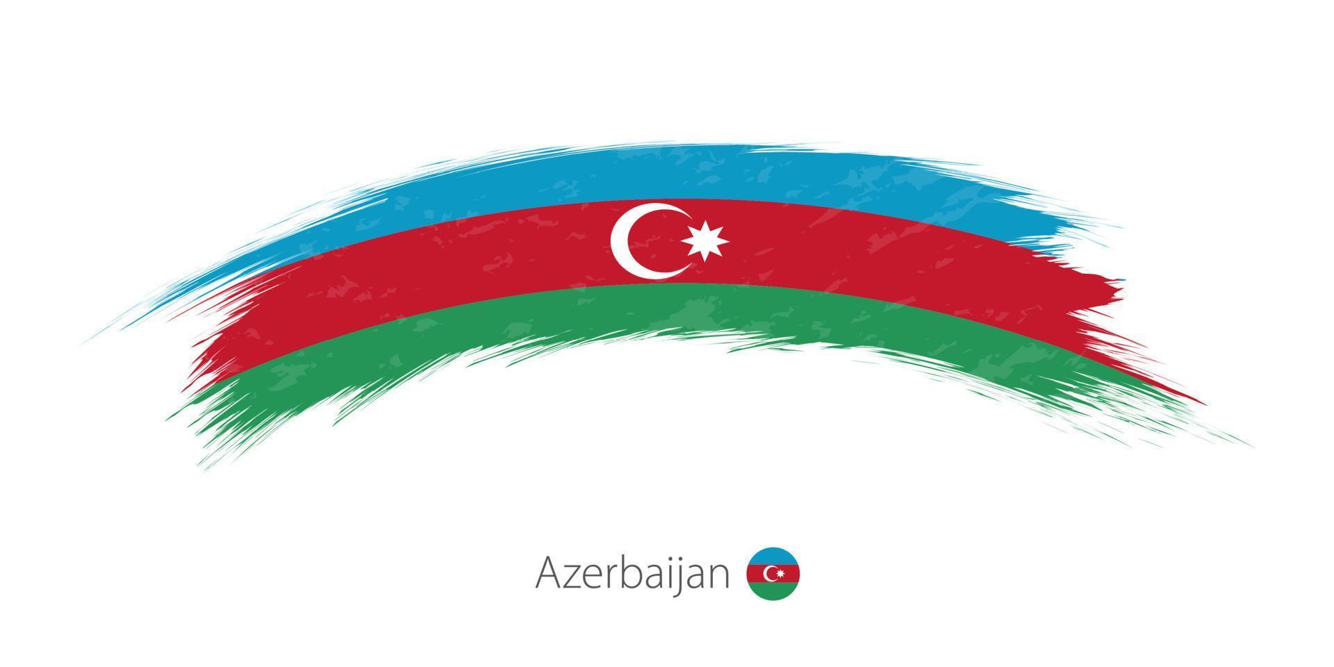 bandiera dell'azerbaigian in pennellata grunge arrotondata. vettore