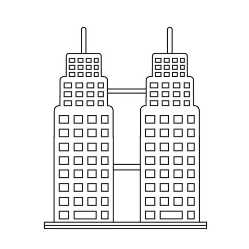 Icona di edificio per uffici vettore