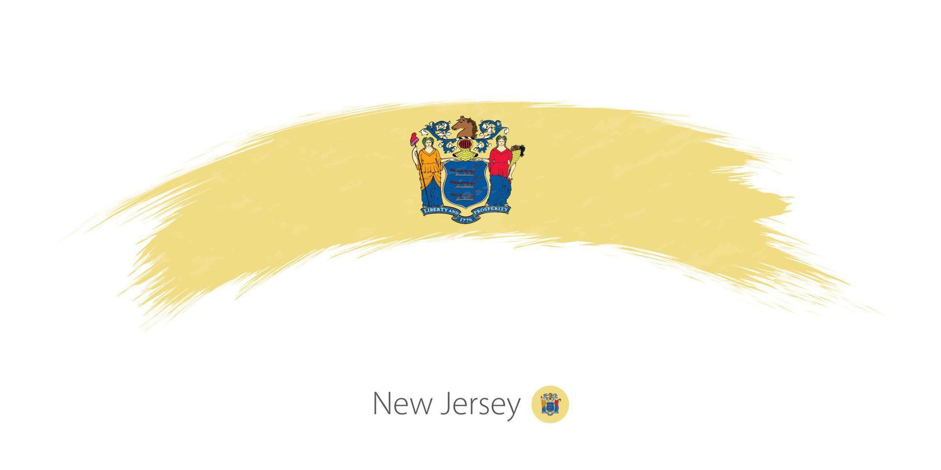 bandiera del New Jersey in pennellata arrotondata del grunge. vettore