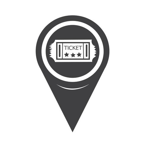 Icona del biglietto puntatore della mappa vettore
