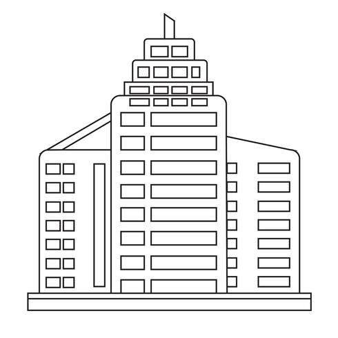 Icona di edificio per uffici vettore