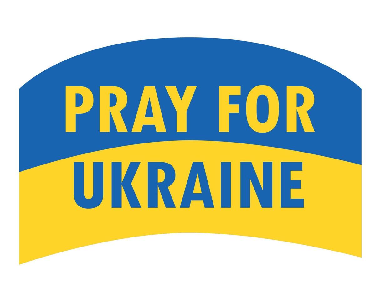 pregare per l'emblema del simbolo dell'Ucraina con il disegno vettoriale astratto dell'icona della bandiera